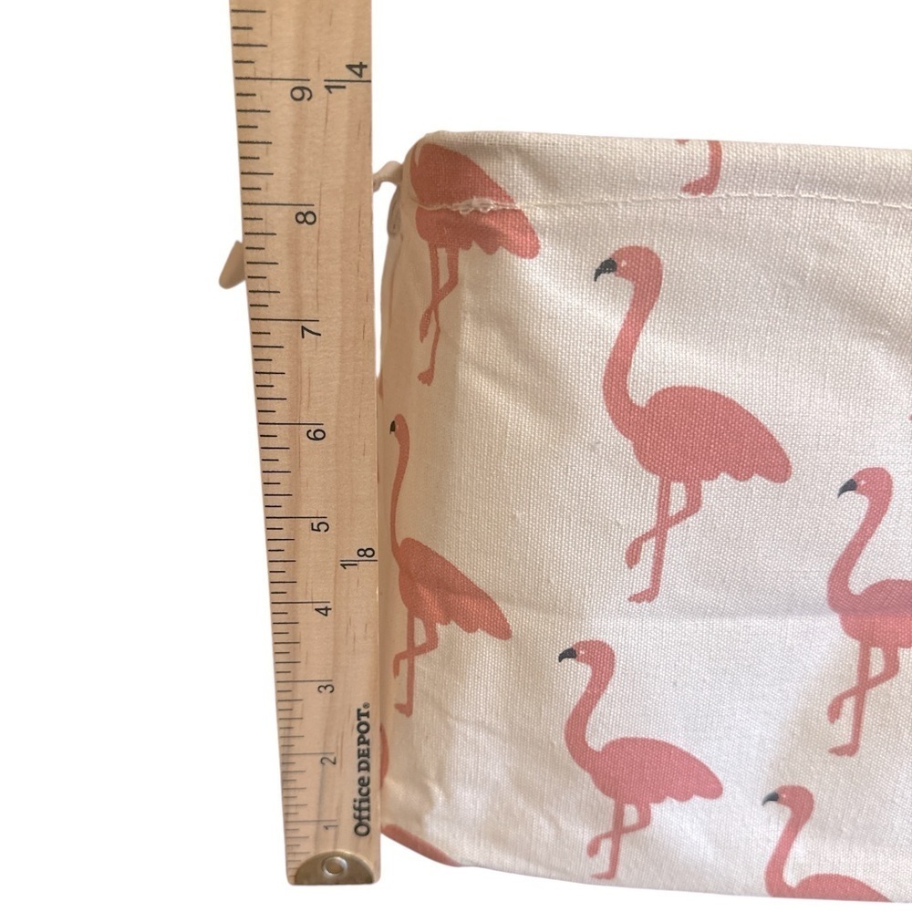 Flamingo Rectangular Storage Basket Pink Cream Tote Collapsible Waterproof - Picture 8 of 11